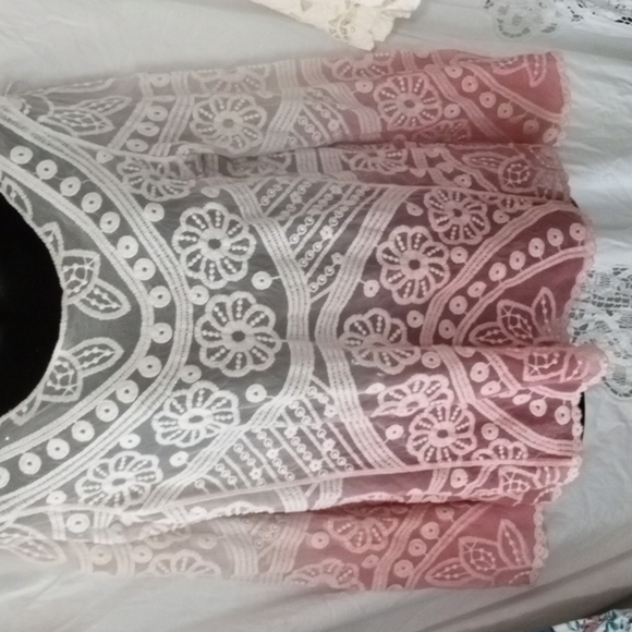Breeze ever lace embroidered chambray top S - Picture 1 of 5